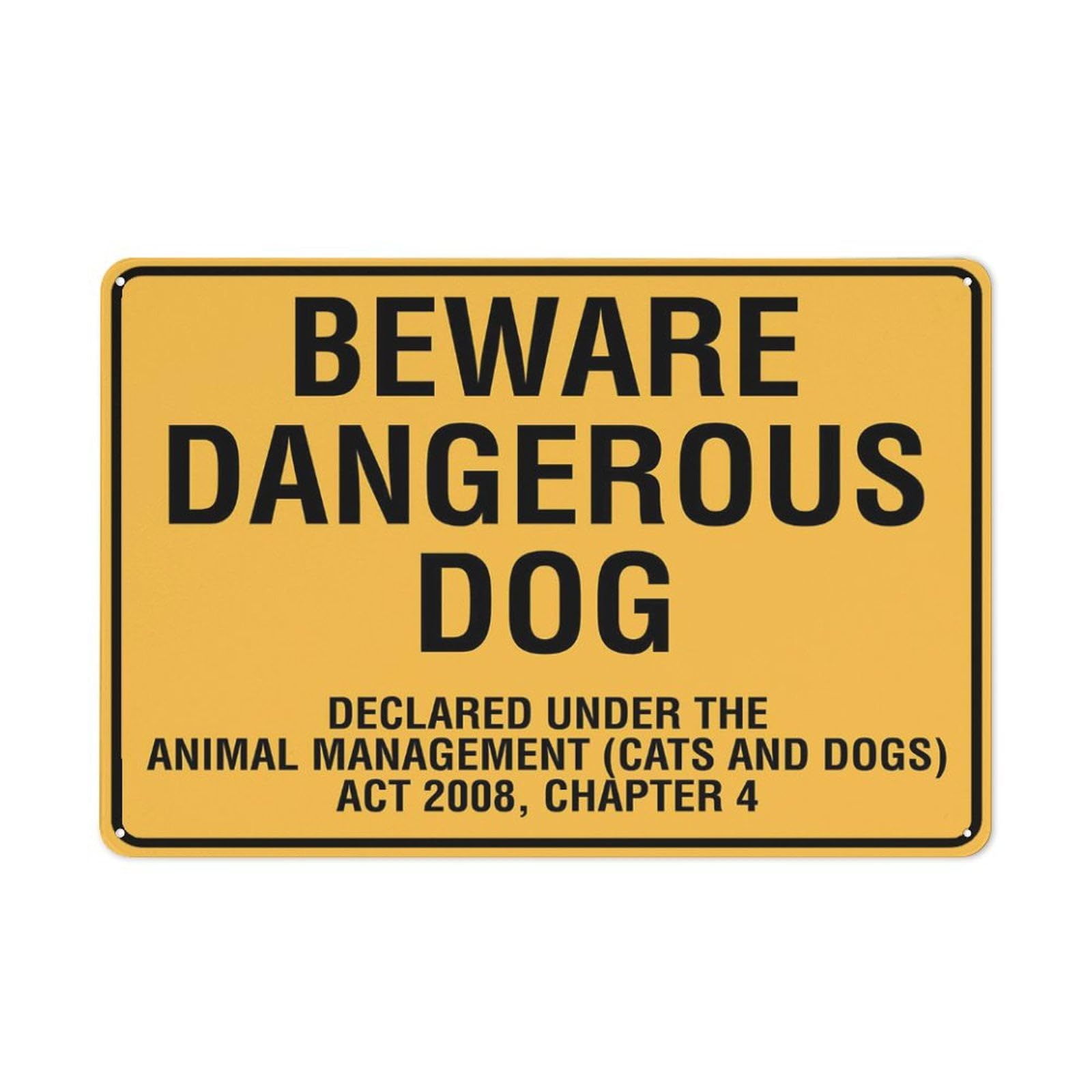 peiyeety Beware Dangerous Dog (Declared Under Animal Management) Sign - 12x8 inch Outdoor Metal, For Business/Workplace/Office/Home/Garden/Road