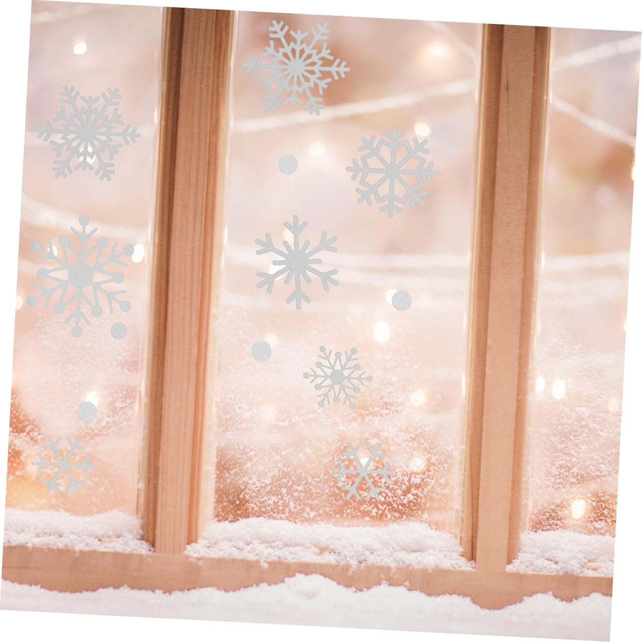 Pegatinas Navideñas para Ventanas de Copos de Nieve Purpurina Plateada 5 Láminas Adhesivas Decorativas para Puertas y Cristales Decoración Festiva para Navidad