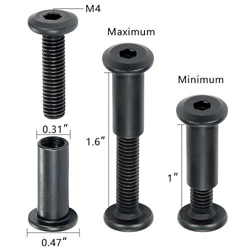 Miniatura 3 de Juego de 50 tornillos hexagonales y tuercas de barril M6x25mm para muebles, tornillos hexagonales y tuercas de barril para muebles, pernos de