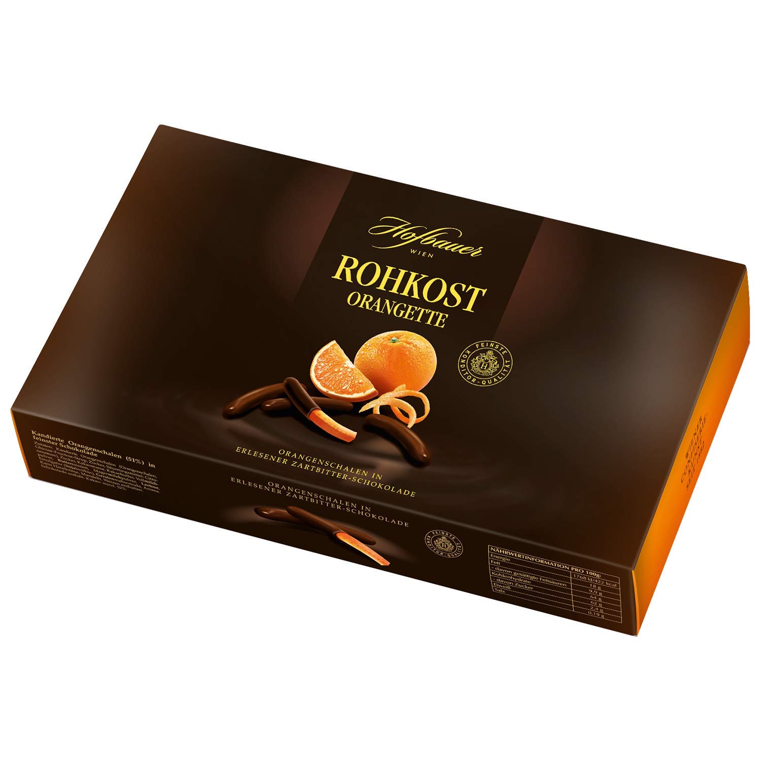 Hofbauer Wien Rohkost Orangette, Schokolierte Orangenscheiben, 1000 g