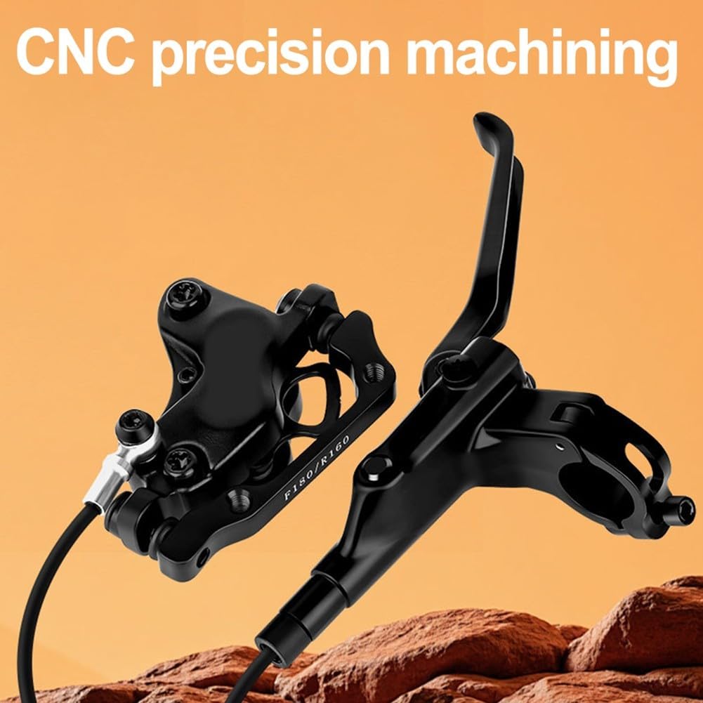Set di pinze freno idrauliche per mountain bike con quattro pistoni, lega di alluminio lavorata CNC e frenata ad alta stabilità (senza disco)