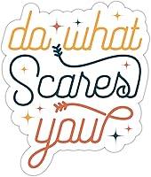 Vista 1 de ZURRAM Calcomanía motivacional positiva, vinilo impermeable con citas inspiradoras, con texto en inglés «Do What Scares You Encouraging»