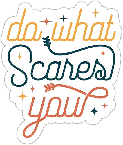 ZURRAM Calcomanía motivacional positiva, vinilo impermeable con citas inspiradoras, con texto en inglés Do What Scares You Encouraging, para laptop,