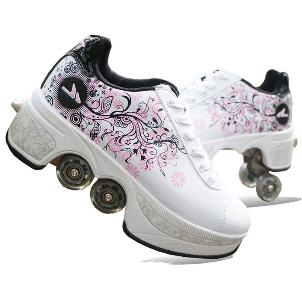 Buy Roller Skates for Women/Girls, With DoubleRow Deform Wheel 2in1