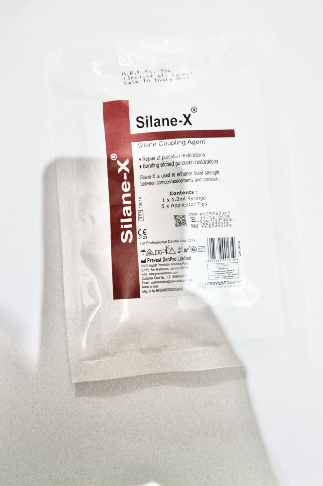Prevest DenPro Silane-X® Silane Coupling Agent for Porcelain Restorations, 1.2ml Syringe with 5 Applicator Tips-image-2