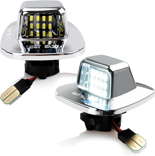 D-Lumina Conjunto de lámpara LED para matrícula, carcasa cromada compatible con Chevy GMC Silverado Sierra CK Series 1500 2500 3500 Suburban Blazer
