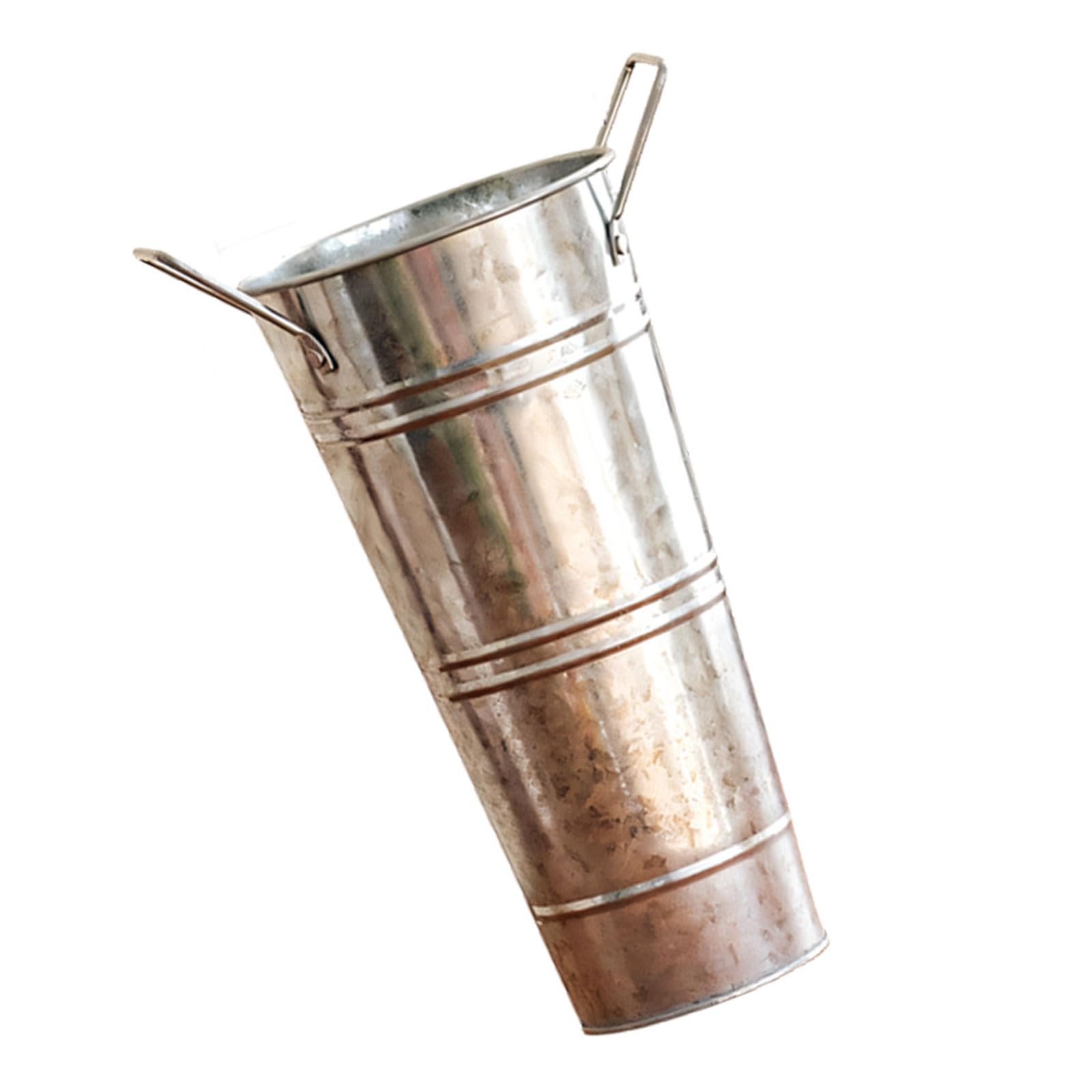 NVOQILIN Galvanized Metal Vases with Handle,Rustics Flower Bucket for Cut Flower,Retro Flowers Container for Table Centerpieces Galvanized Vases for
