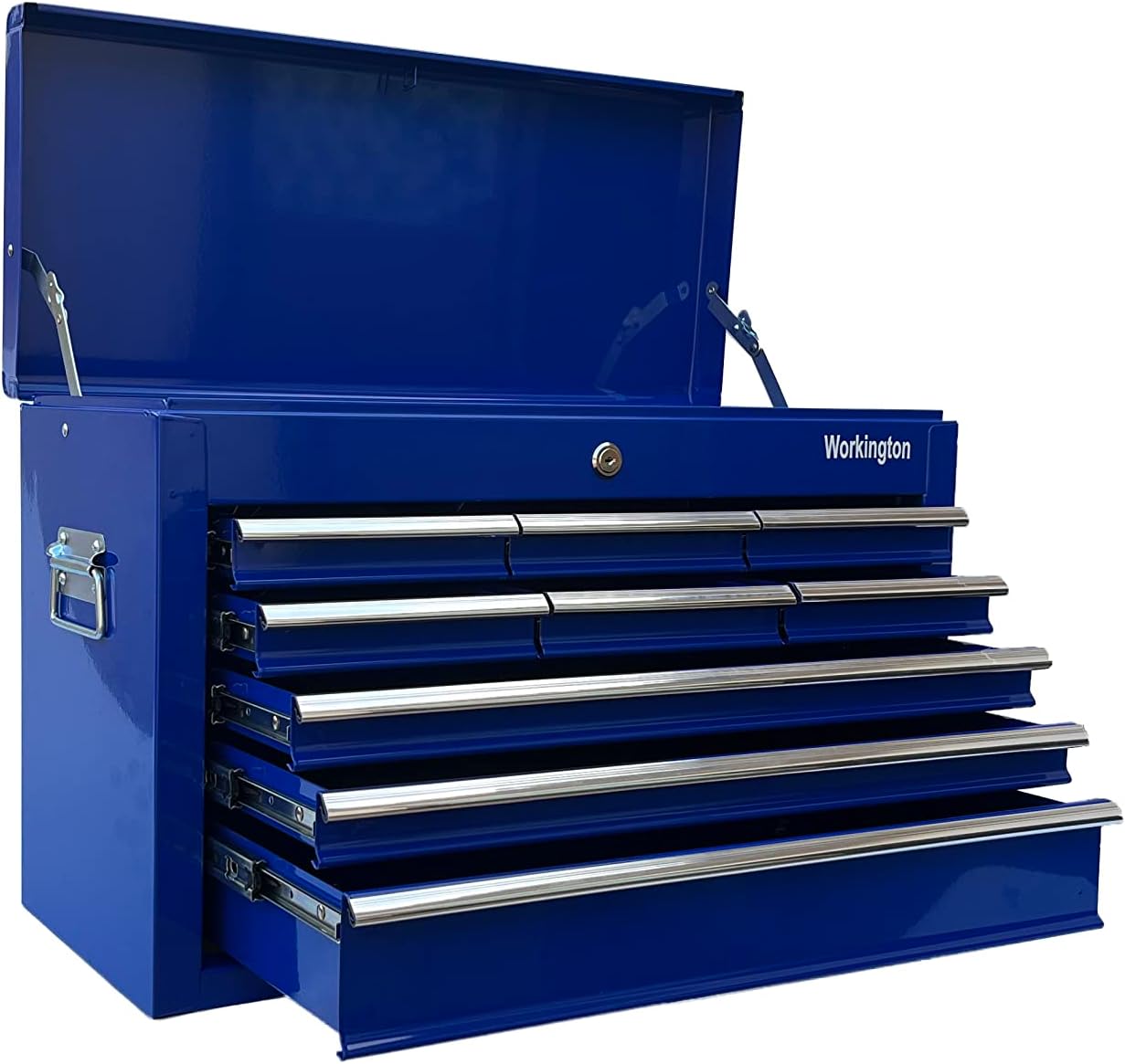 Workington Portable Metal Tool Chest with 9 Drawers, 24" 9-Drawer Tool Chest Cabinet with Ball Bearing Drawer Slides, Steel Tool Storage Box Organizer 4006 Blue : Tools & Home Improvement