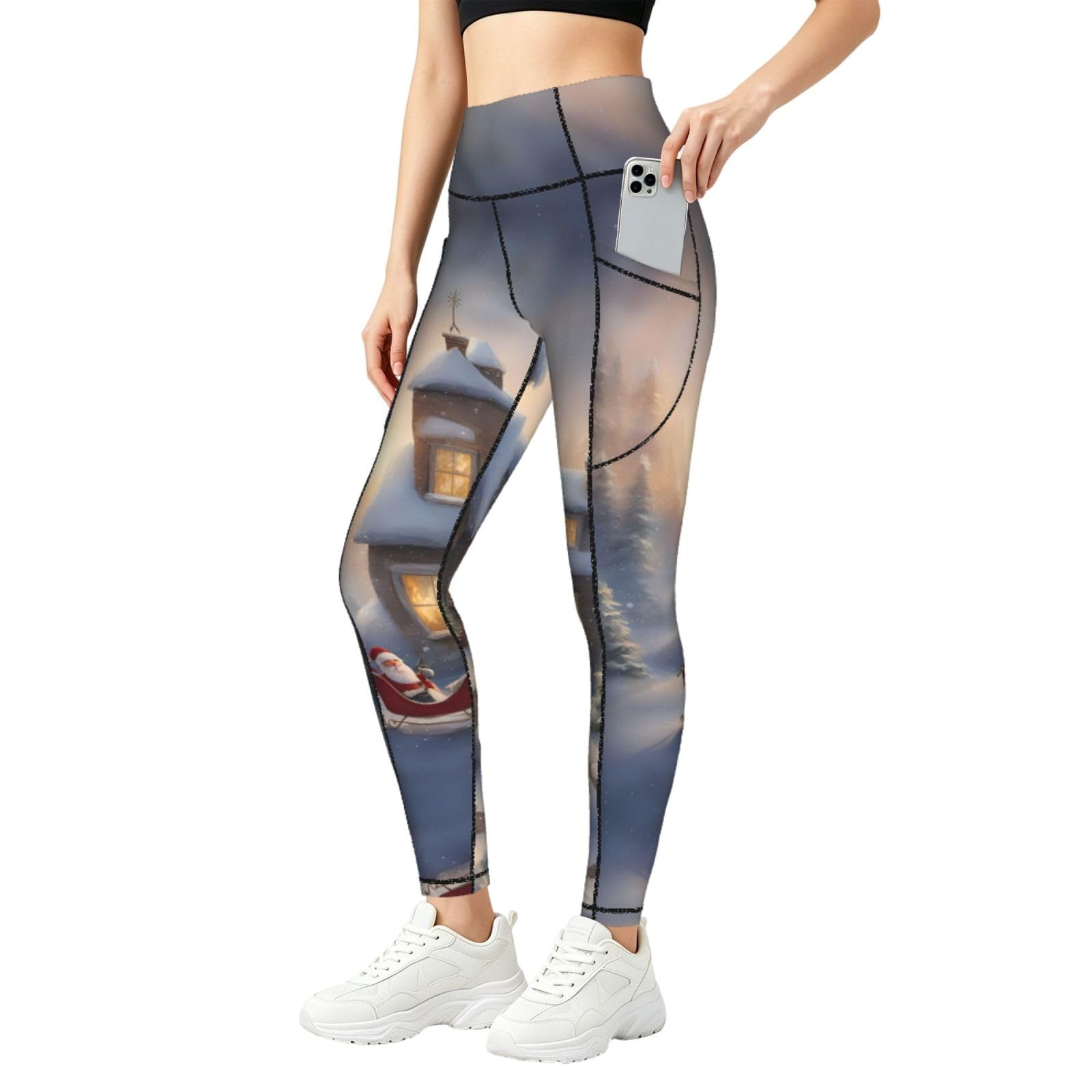 Leggings de entrenamiento con bolsillos laterales y tejido elástico para fitness de mujer 8