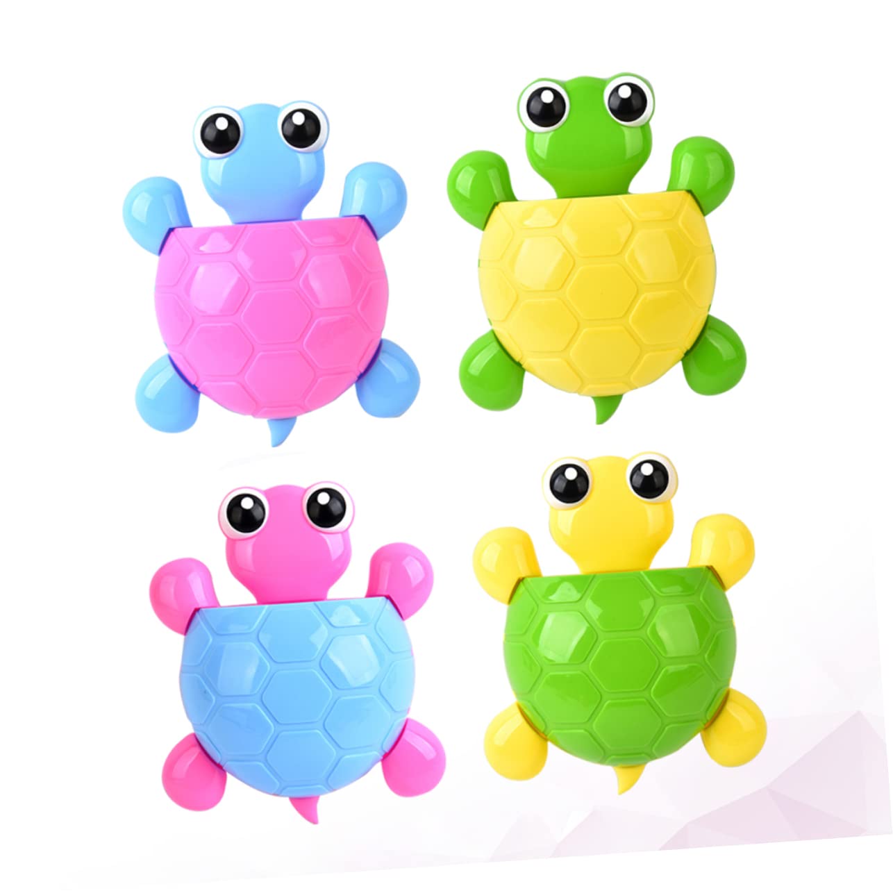 4 Piezas Portacepillos PP PVC Ventosa, de Tortuga de Dientes