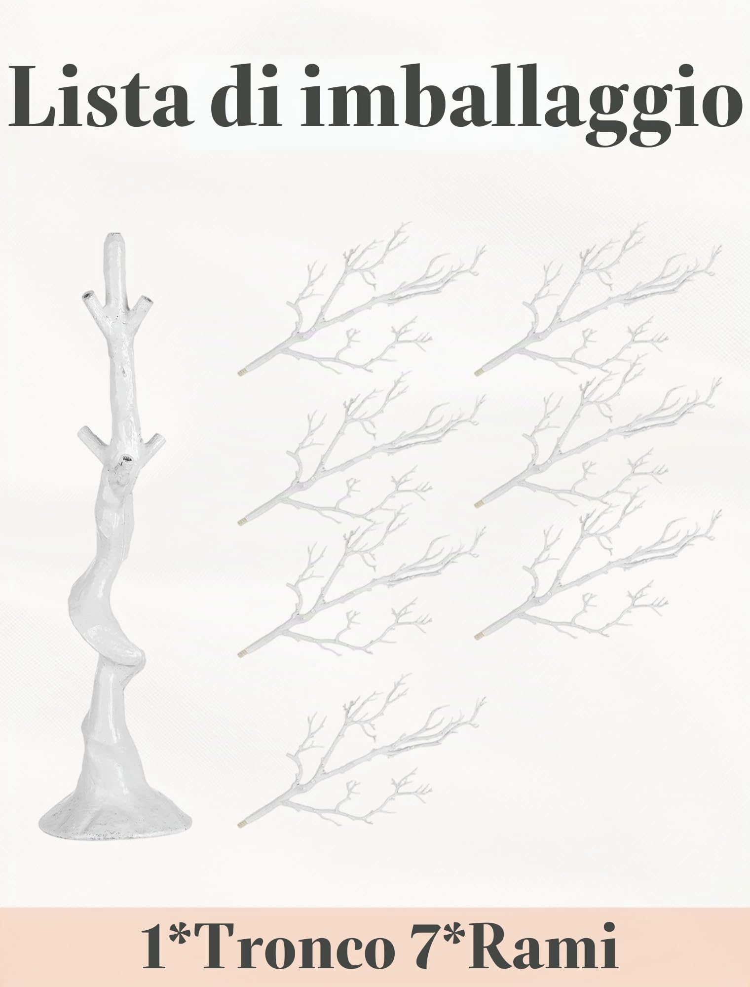 Alberi Artificiali Bianchi per Natale Decorazione, 105cm | Riutilizzabili, Decorazioni da Appendere Fai Da Te, Albero Alto per centrotavola, matrimoni, Pasqua, Halloween, compleanni