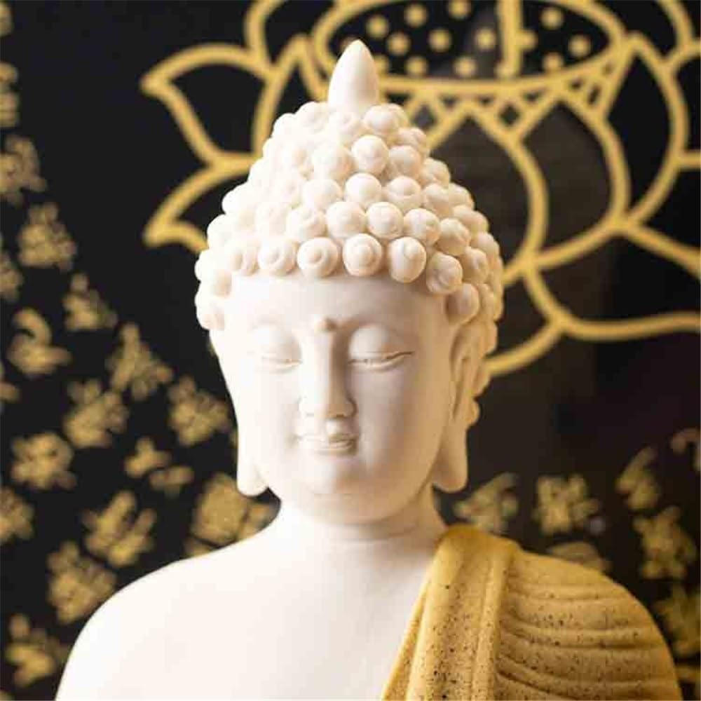 Estatua de Feng Shui Estatua de Buda de cerámica Adorno de Escritorio Oficina Sala de Estar Adorno de Feng Shui con círculo de luz roja Figura de la Suerte de la Riqueza