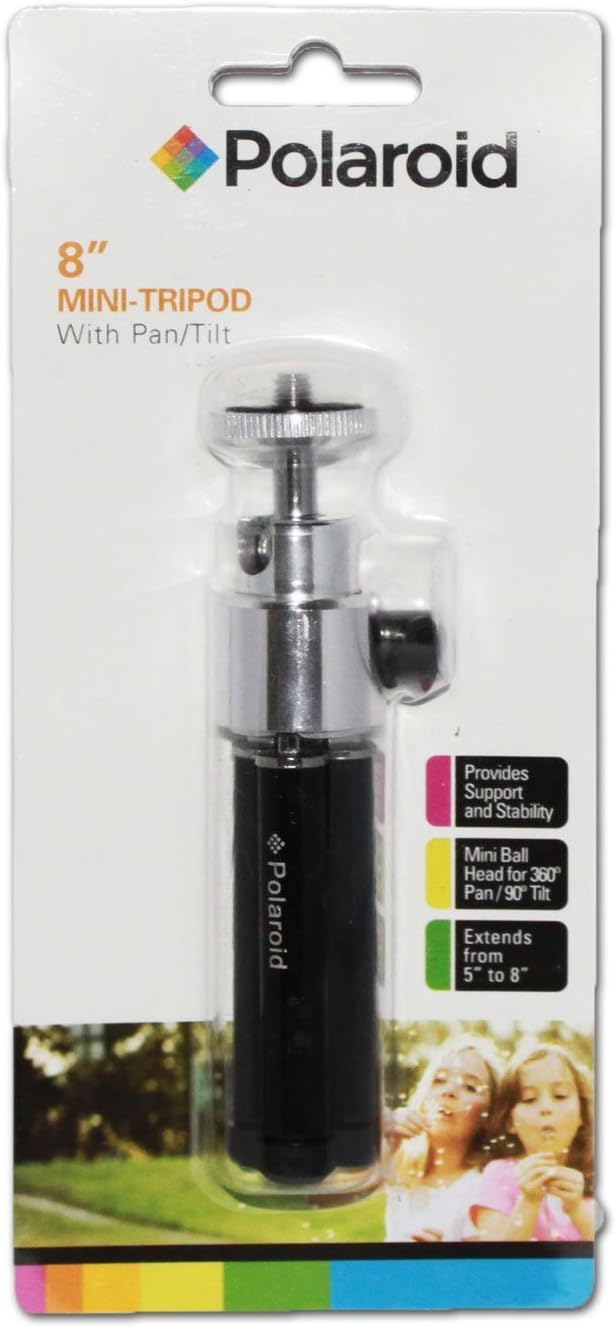 Polaroid 8" Heavy Duty Mini Tripod With Pan Head With Tilt For Digital Cameras & Camcorders