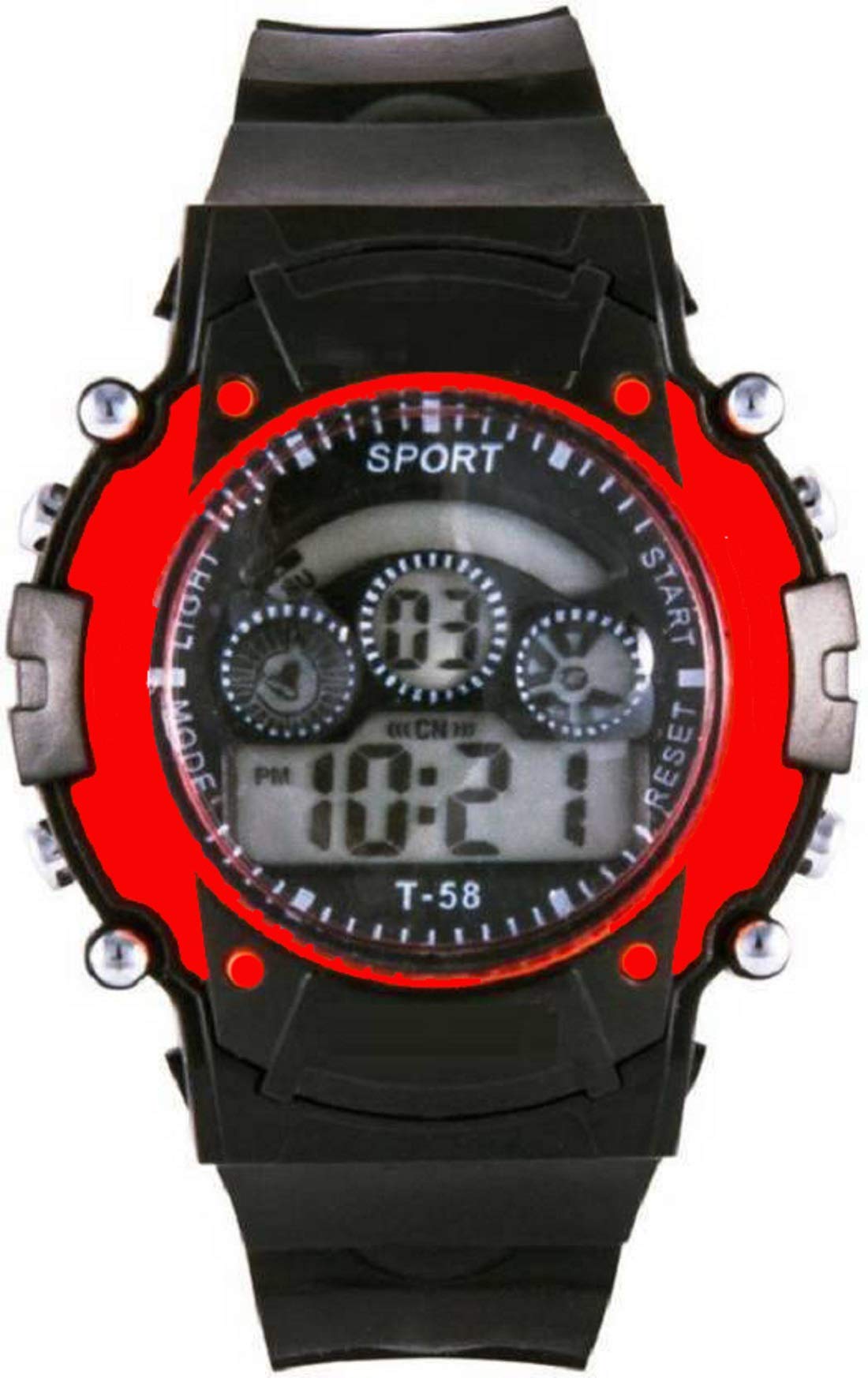 tw ticker Digital 7 Color Light red Kids and Boys Watch
