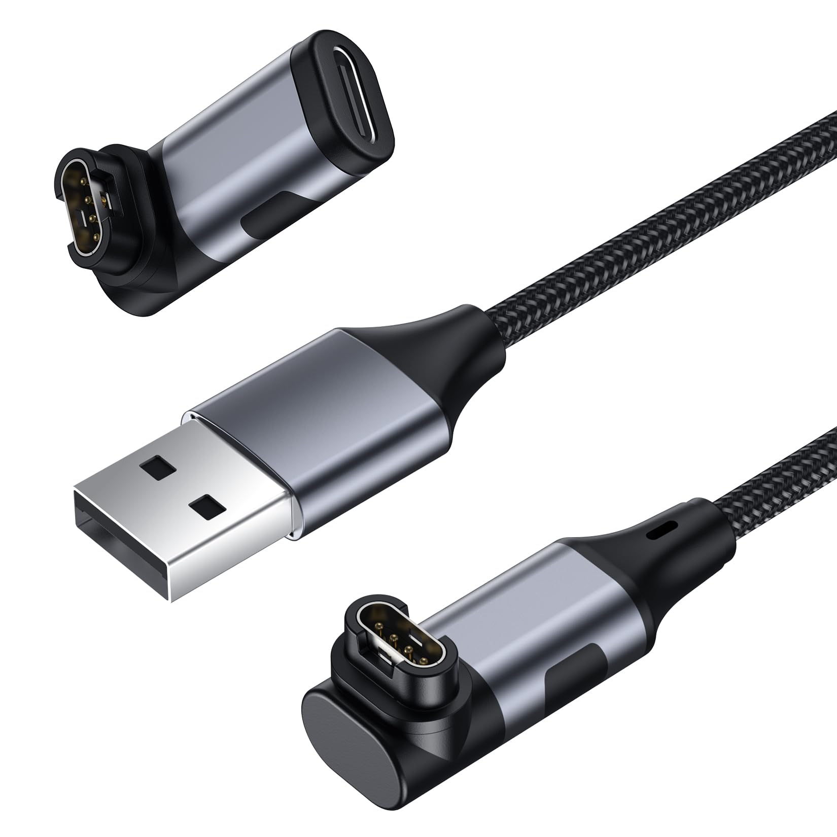 for Garmin Watch Charger Cable & USB C to Garmin Charger Adapter,L-Shape