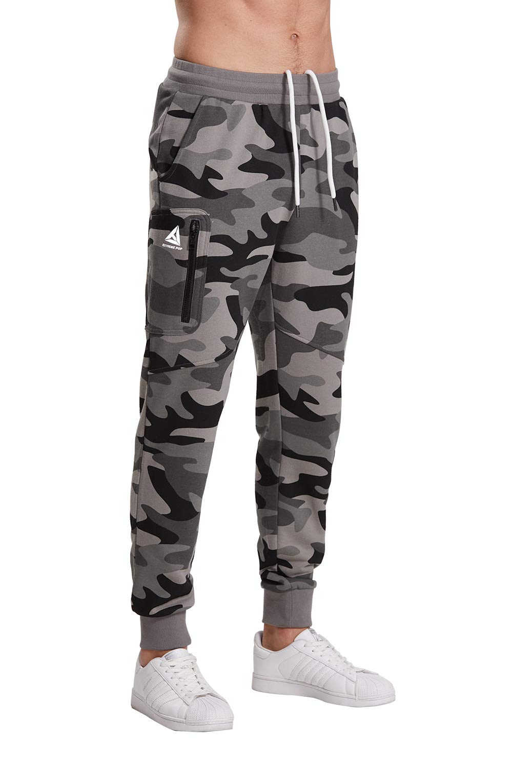 Extreme Pop Hombre Pantalones de chándal Militares de Camuflaje con Estampado Reflectante UK Brand