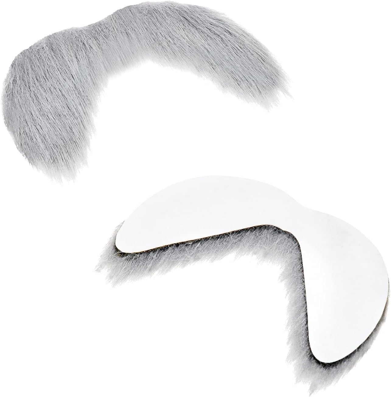 3Pcs Fake Mustache and Eyebrows Set Self Adhesive Realistic Bushy Beard Old Man Facial Hair for Halloween Costume