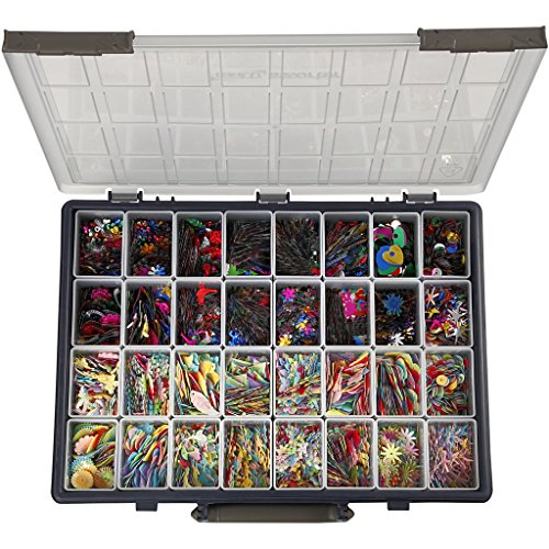Multi pailletmix, incl. Storage Box with 32 removable insert boxes, 32x25g, White
