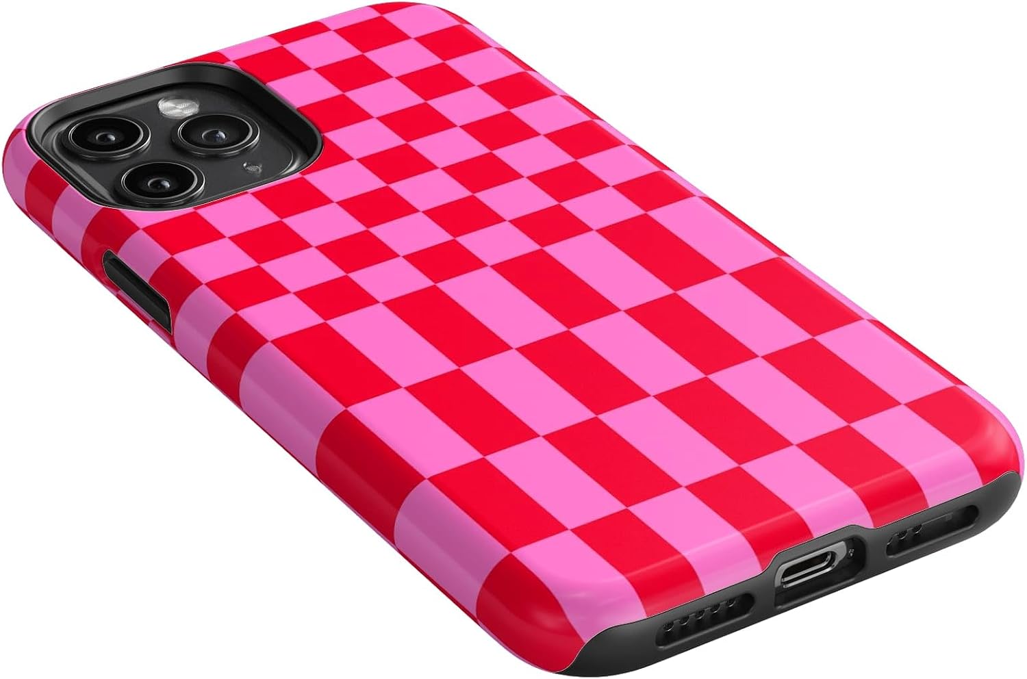Casely iPhone 11 Pro Case | Vibe Check | Pink Checkerboard | Essential Slim Dual-Layer Protective Design