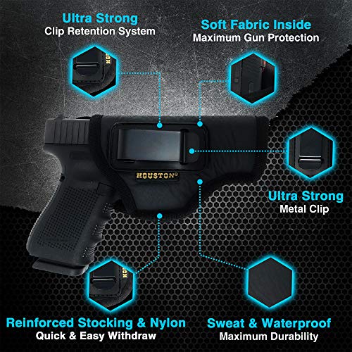 Houston Iwb Gun Holster Eco Leather Concealed Carry Soft Material - Suede Interior For Maximum Protection - (Left) (Chp-57G-Lh) #TOP1