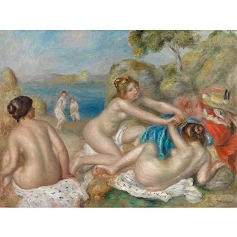 Artery8 Renoir Bathers Playing With Crab Art Print Canvas Premium Wall Decor Poster Mural