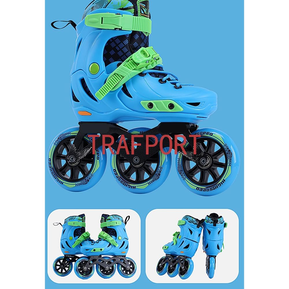 Inline-Skate-Rollen 100 Mm 85a Inline-ersatzrollen Mit ABEC-9 Kugellagern, Langlebig, Inklusive Schraubenschlüssel Blue