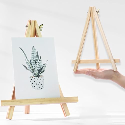 Miniatura 5 de Mayitr Caballetes de madera de 9 pulgadas de alto, juego de 10 caballetes de exhibición de mesa, caballete de pintura para artistas, adultos,