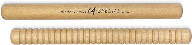 LA Special Drumsticks - Rhythm Sticks for Kids - 1 Pair with Ribbed and Non Ribbed Music Rhythm Sticks - Percussion Sticks for Elementary or Preschool Kids - 8 in Long and .750 in Diameter