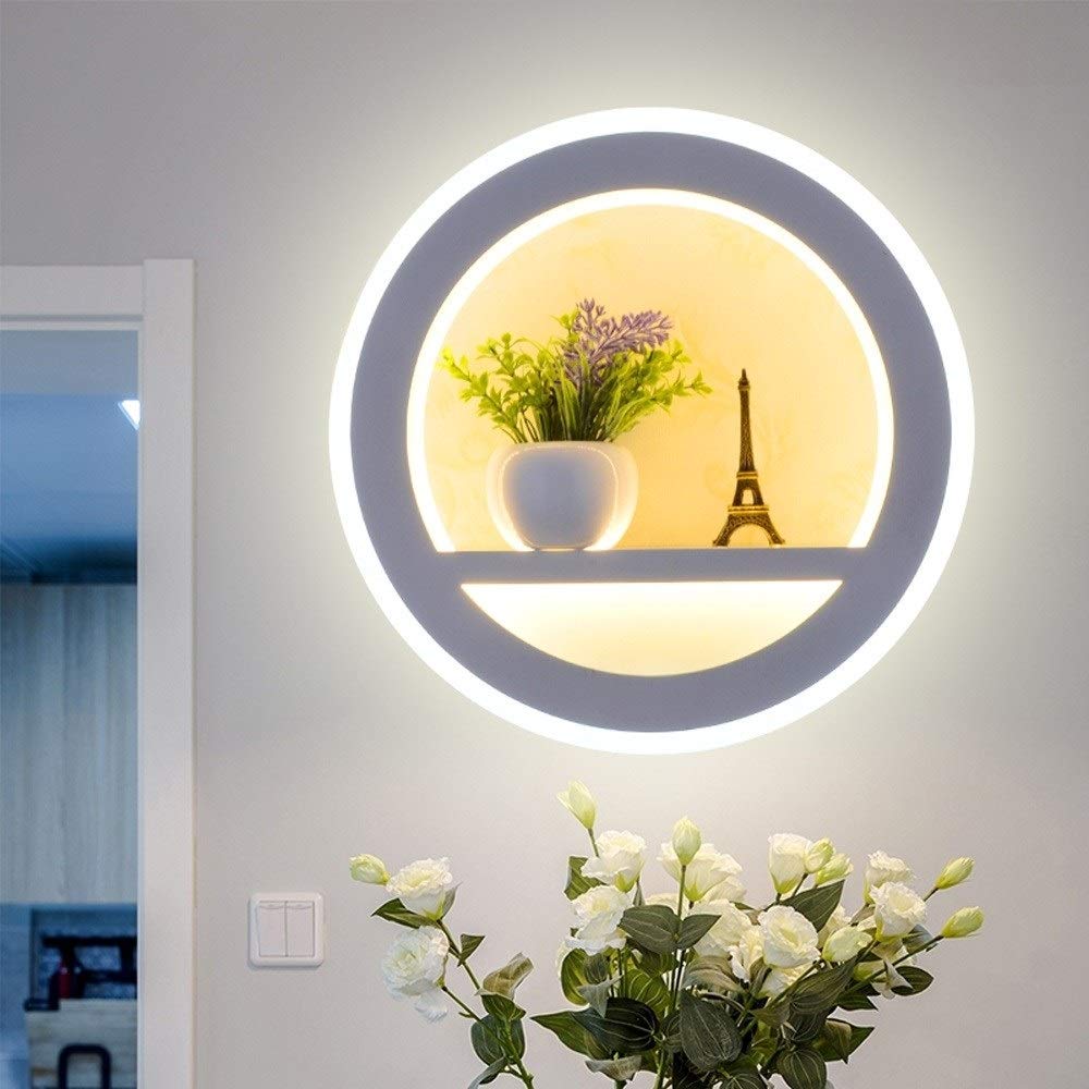 Moderne Runde Wandbehang Wandleuchte Schlafzimmer Nacht Leselampe 20W LED Wandleuchte Kreative Kinderzimmer Eiffelturm Modell Topfdekoration Romantische Wohnzimmer Cafe Wandleuchte 2700K needed