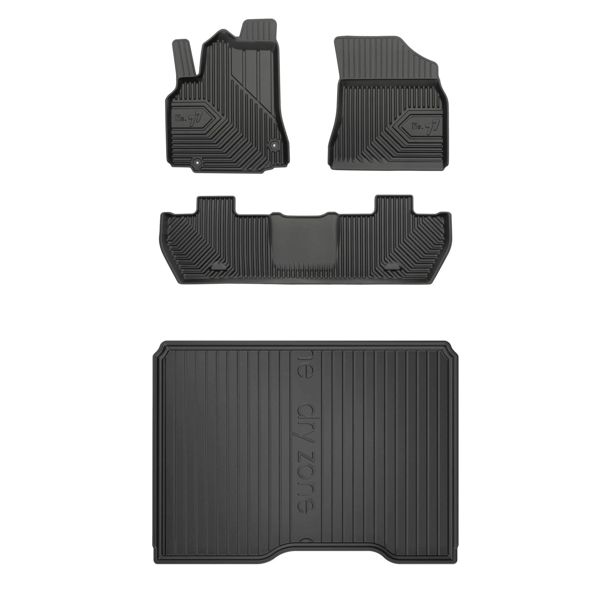 MOTOS Set de Alfombrillas de Goma y Alfombrillas de Maletero para Citroen Berlingo II 2008-2018 Mejora la Comodidad de Tus Viajes con la Alfombrilla Antideslizante para Coche NO.77- Alfombrillas para