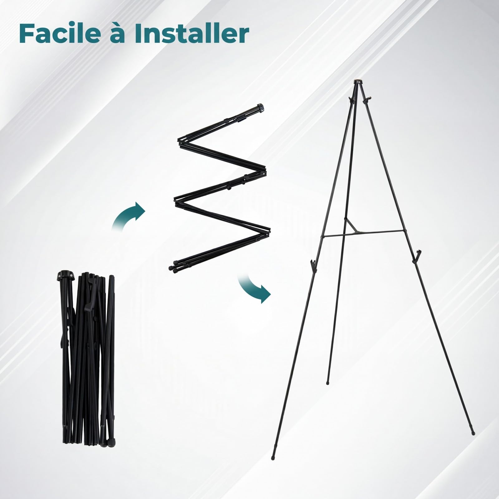 COSTWAY 6 Pièces Chevalet Peinture Métallique 166cm avec Fente Réglage