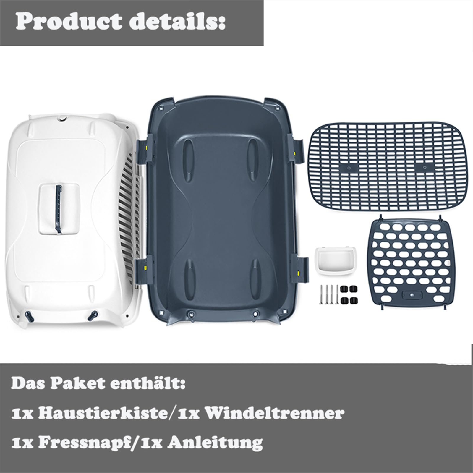 Aufun Cage de transport pour animaux de compagnie pour petits chiens et chats en plastique, 61 x 37 x 37 cm, boîte de transport pour chien, peut supporter jusqu'à 10 kg, porte avant, coussin et
