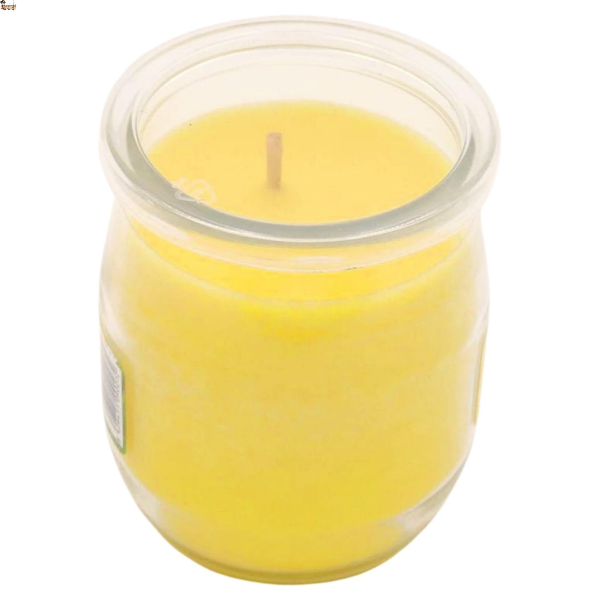BricoLoco.com Vela citronela antimosquitos. Pack 4 uds. Repelente anti mosquitos interior o exterior. Velas aromáticas perfumadas citronella. Larga duración 20 horas. Vaso yogurt cristal (Pack 4 uds.)