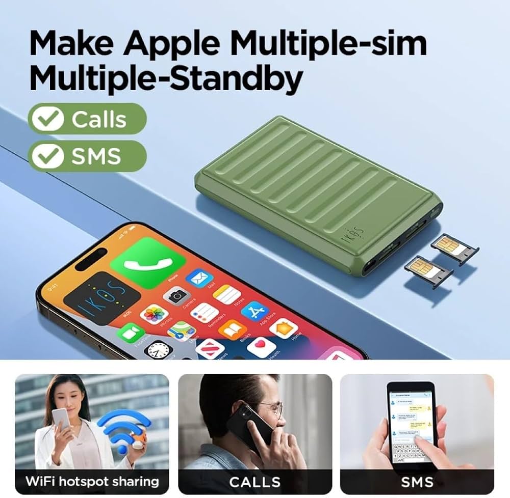 IKOS K7 Dual Sim Adapter with 4G Support for iPhone : Buy Online