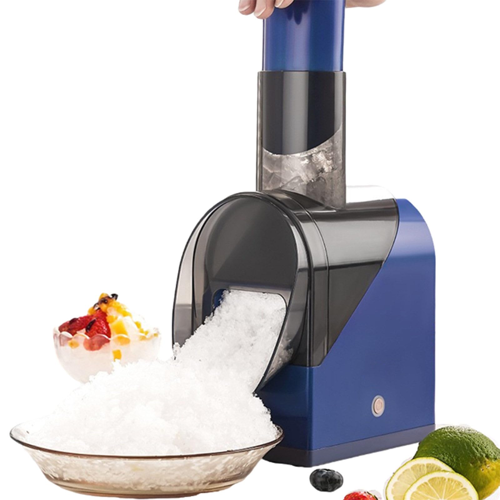 Trituradora de Hielo Multifuncional, Mini máquina de Afeitar para Hielo, máquina eléctrica de Hielo para Nieve, trituradora de Bloques de Hielo para Afeitar de Doble Hoja,Blue