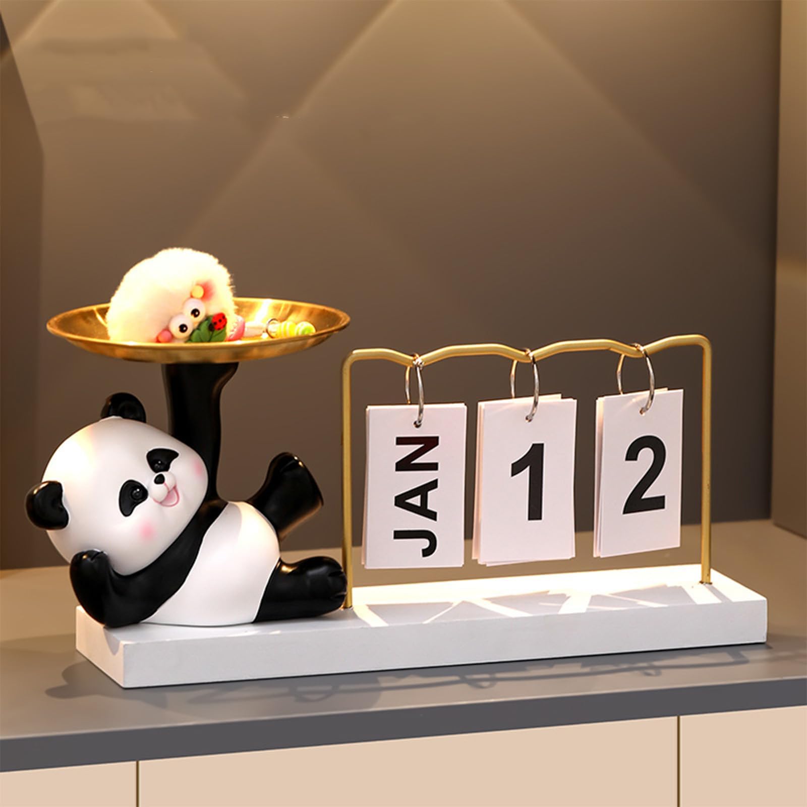 Photo 1 of ***MISSING PARTS***
Cute Panda Metal Flip Calendar with Wooden Base,Daily Perpetual Desk Calendar with Organizer Tray,Reusable Modern Desktop Calendar for Home Office Desk Decor