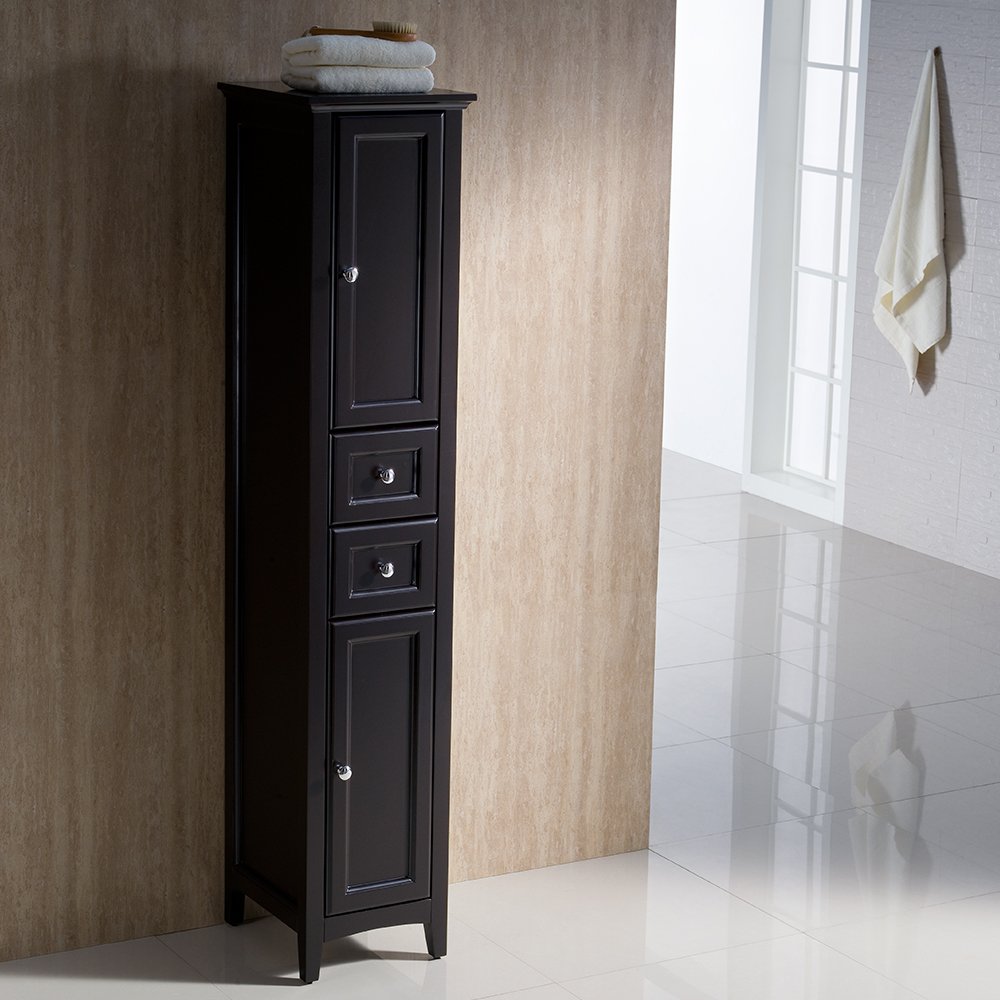 Tall Bathroom Storage Cabinet Espresso – Rispa