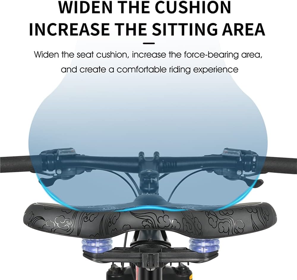 Lixada Wide Bike Saddle Comfortable Mountain Bicycle Cushion Pad Waterproof Cycle Seat Saddle for Men Women Road Mountain Bike