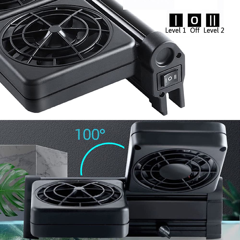 Aquarium Lüfter Verstellbarer Aquarium Kühler Aquarium Ventilator Kühlgebläse für Süß- und Meerwasseraquarien