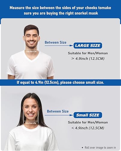 Miniatura 7 de W WSTOO Máscara de natación multifuncional que te permite respirar por la nariz, vista panorámica de 180 grados, antivaho antifugas con soporte de