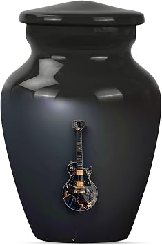 Black Musical Guitar Urn for Human Ashes