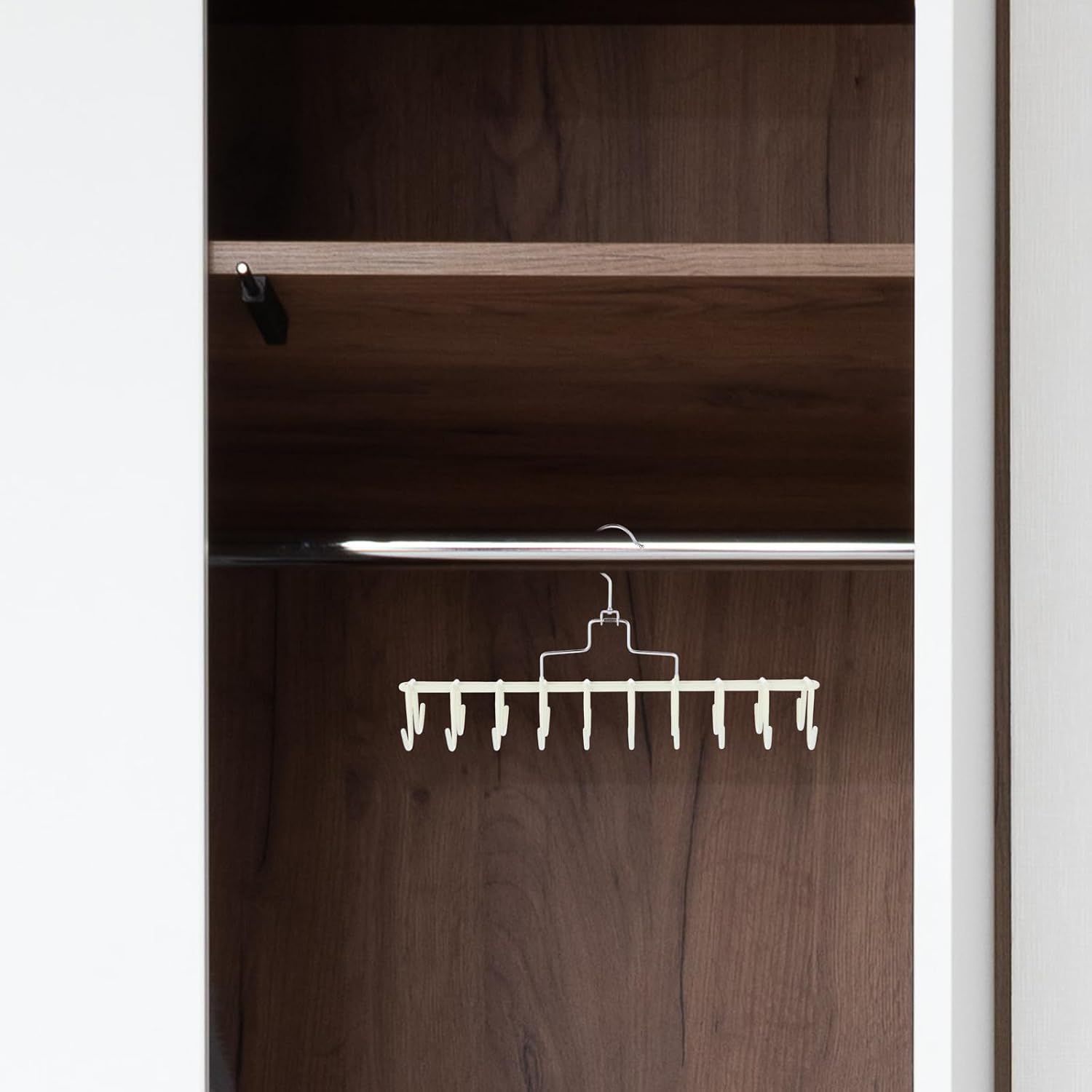 Rotatable Belt and Tie Hanger with Multiple Metal Hooks, Non-Slip Wall-Mount Organizer for Closet Storage of Hats, Scarves, and Belts, Space-Saving Accessory Rack for Home