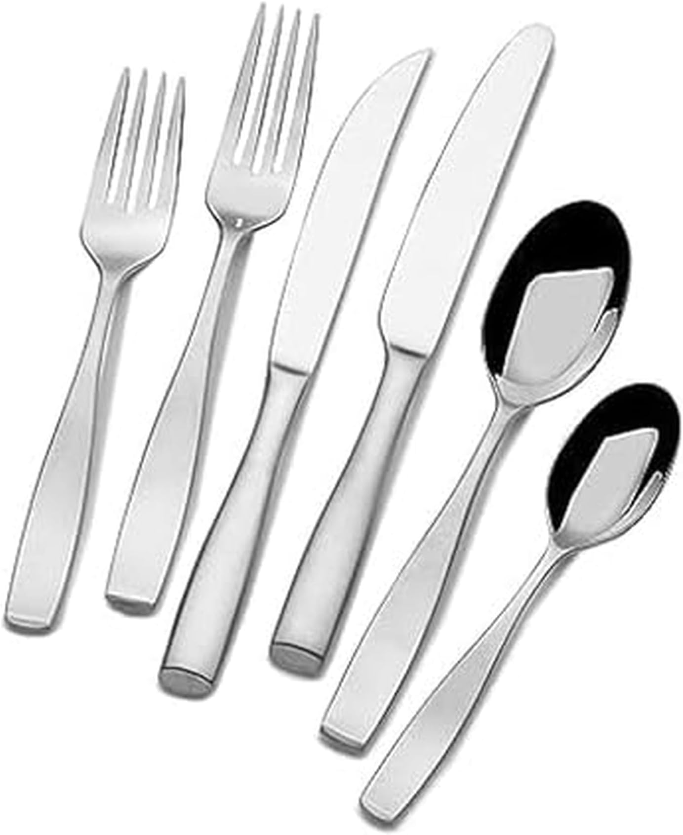 Mikasa Opulent Hammered 75-Piece Silverware Set, 18/10 Stainless Steel for 12, Includes Steak Knives and 5-Piece Serving Utensils, Elegant Design