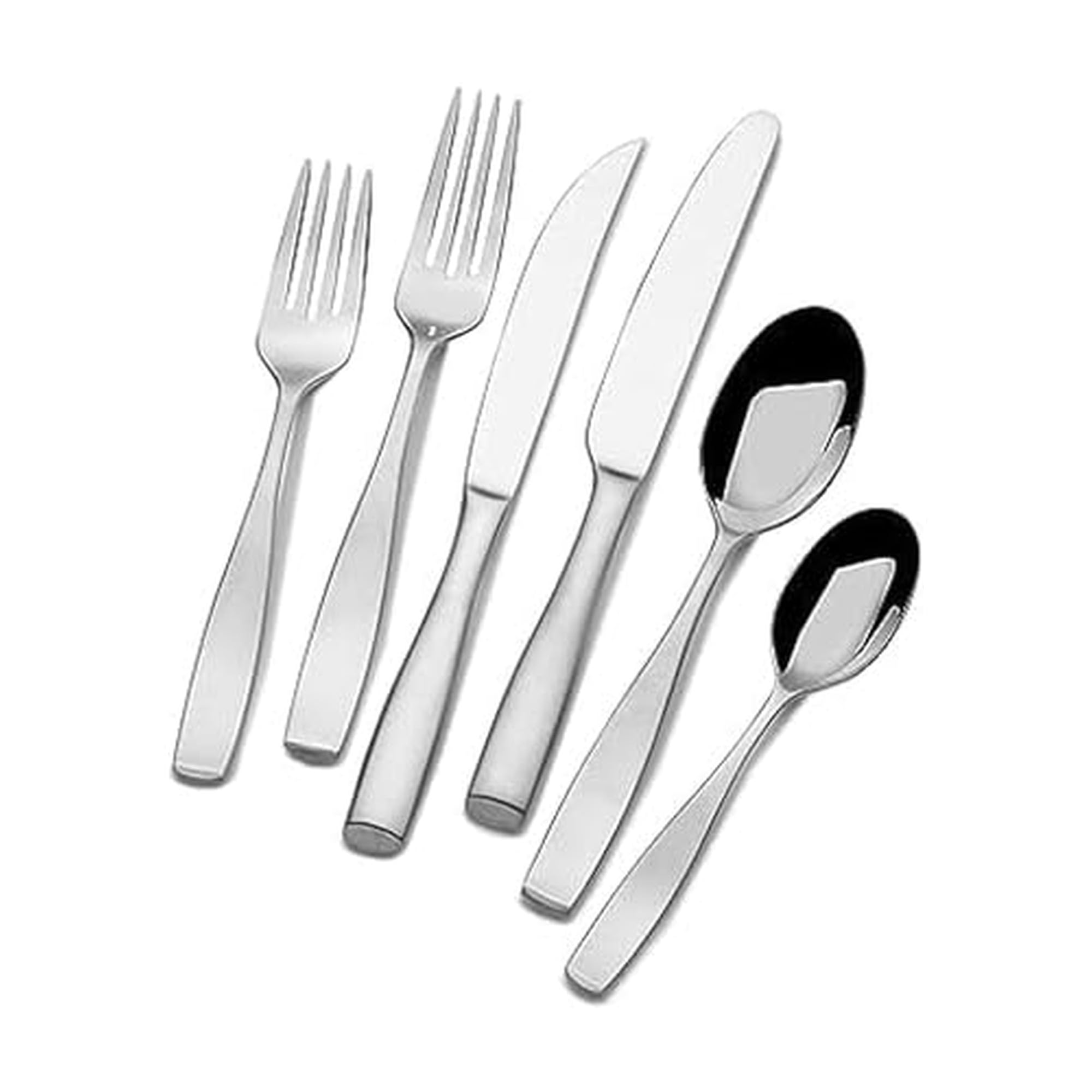 Mikasa Opulent Hammered 75-Piece Silverware Set, 18/10 Stainless Steel for 12, Includes Steak Knives and 5-Piece Serving Utensils, Elegant Design