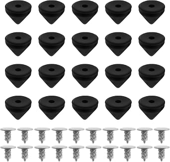 The Lord of the Tools 20 Sets 6mm Black Spare Replacement Studs Screws Compatible with Christian Louboutin DIY Decoration Shoes Craft Leather Case
