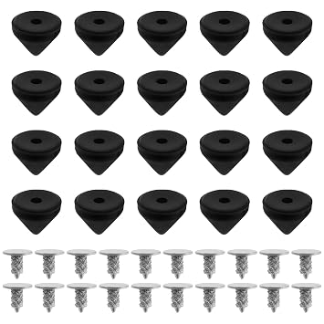 The Lord of the Tools 20 Sets 6mm Black Spare Replacement Studs Screws Compatible with Christian Louboutin DIY Decoration Shoes Craft Leather Case