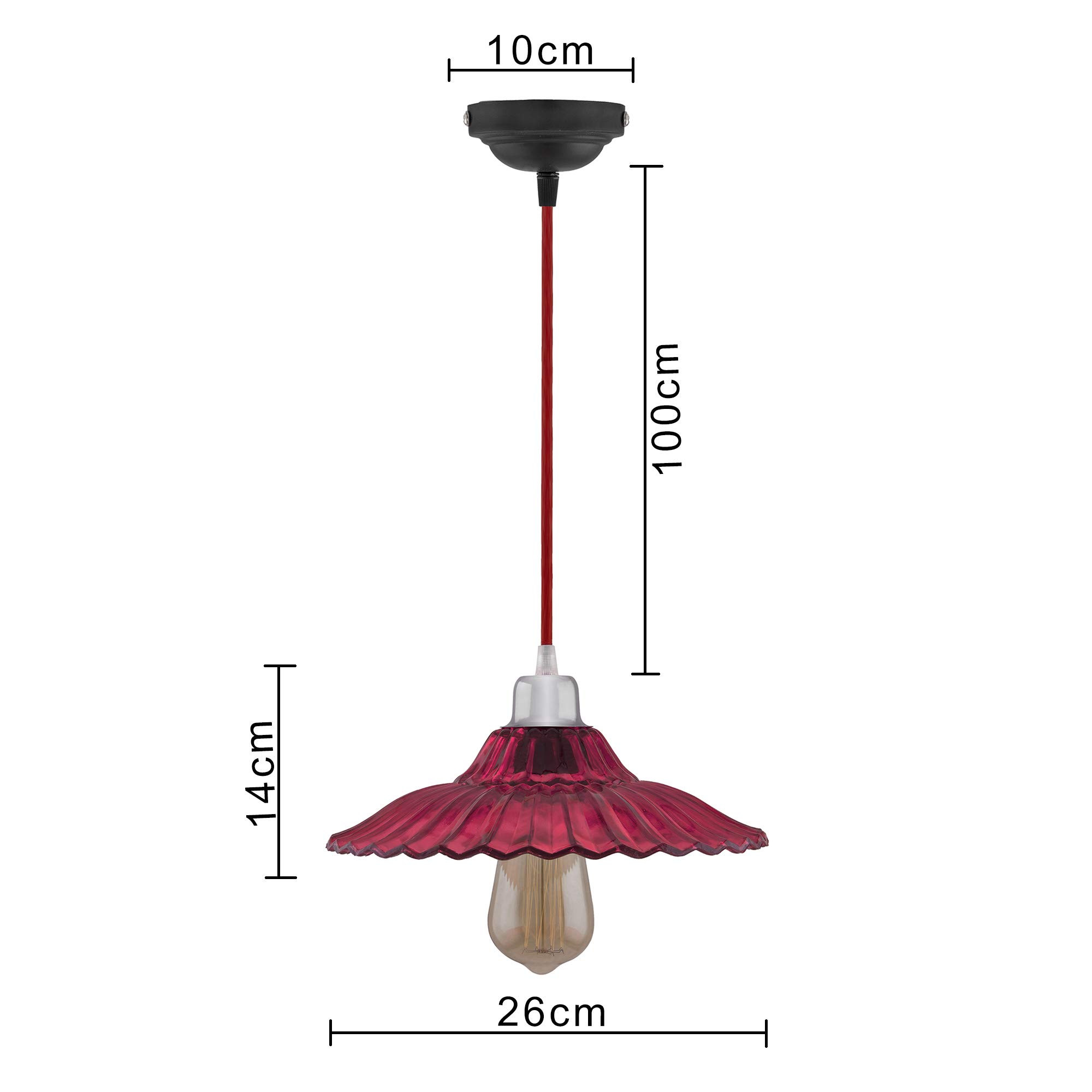 Homesake Vintage Green Pink Pendant Light-Retro Industrial Edison Bulb Hanging Lamp for Home Decor, Ceiling Fixture,Chandelier,Pendant Light Fixture,Industrial Lighting,Living Room,Bedroom,Dining Room - Image 7 thumbnail
