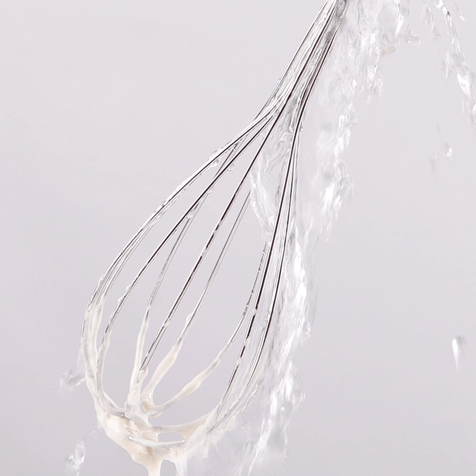 Batidor de huevos de acero inoxidable 304, adecuado para mezclar la masa, remover los suplementos alimenticios, batir los huevos y batir la crema, acero inoxidable 304, plata, 30 cm.
