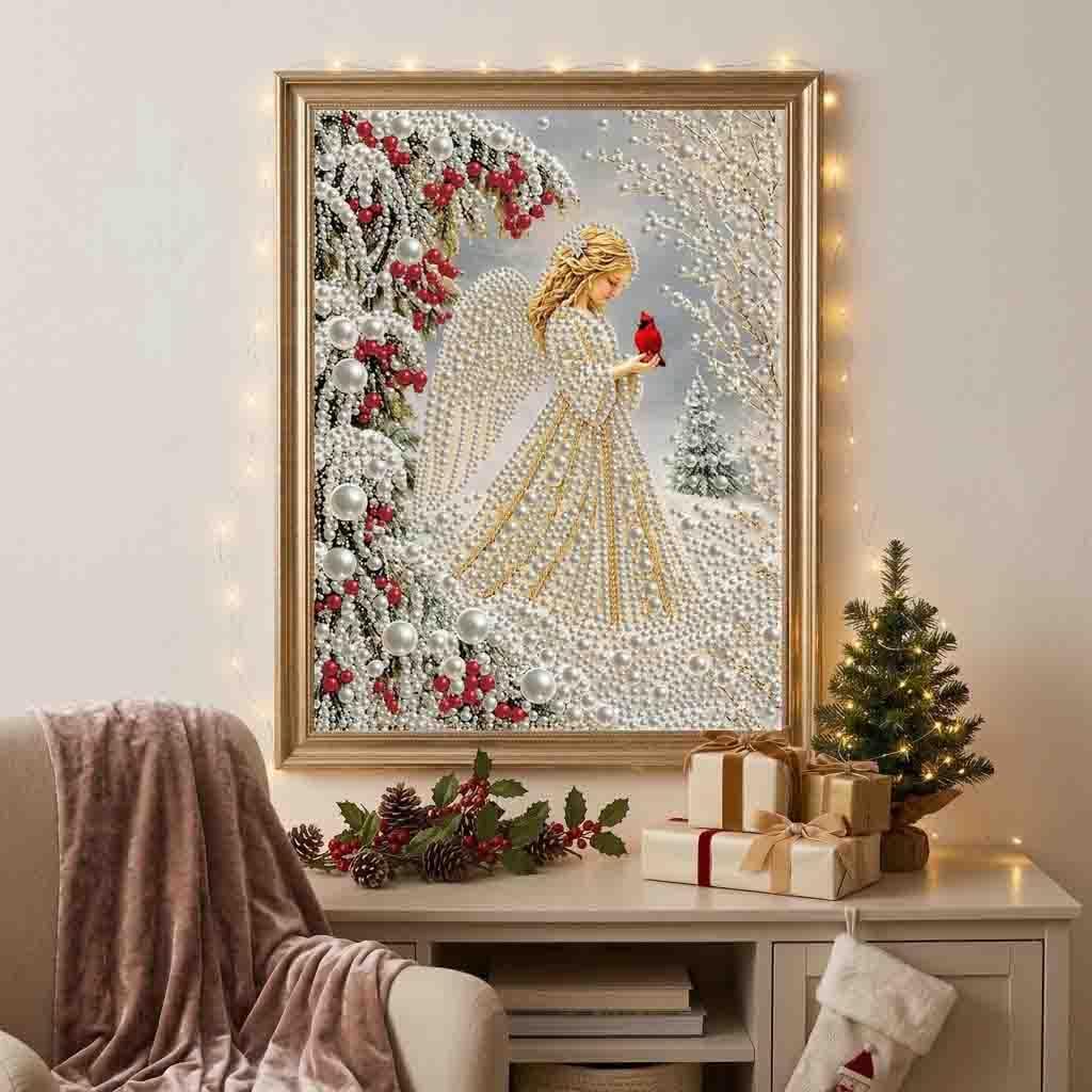 Christmas Pearl Diamond Painting Kits for Adult, Angel Pearl Art Craft
