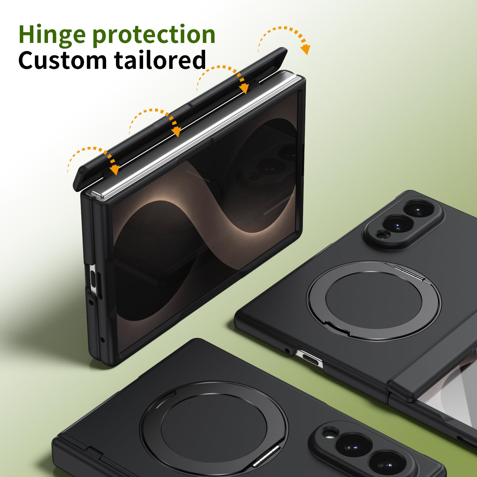 Funda Soporte Magnético Compatible con Samsung Galaxy Z Fold 8, Negro